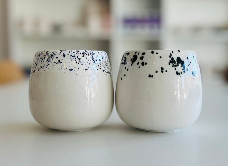 2er Set Gefäße-Set  mit Effektglasuren