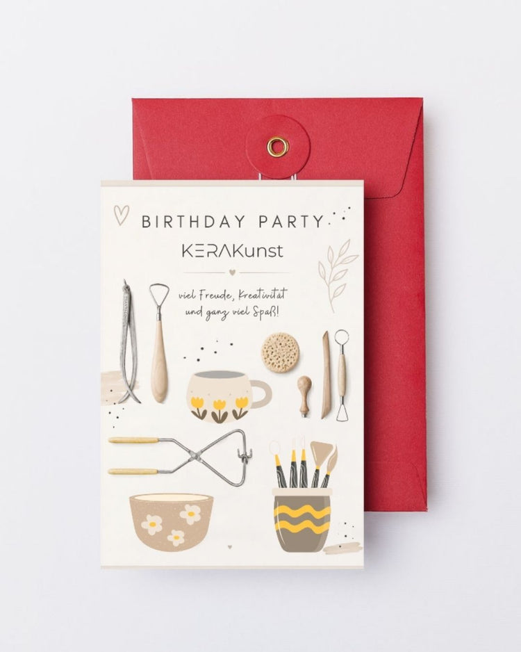 Partykarte für Keramikstudio Berlin